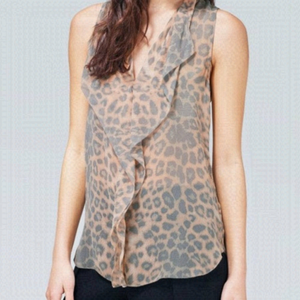 𝅺aritzia Babaton Grey Animal Print Ainsley Silk Georgette Tank S